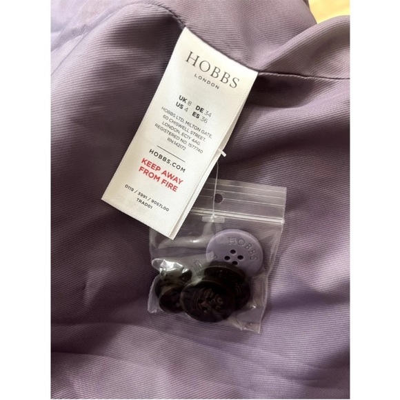 Hobbs London Saskia Trench Coat in Lavender Size US4 - Picture 8 of 8